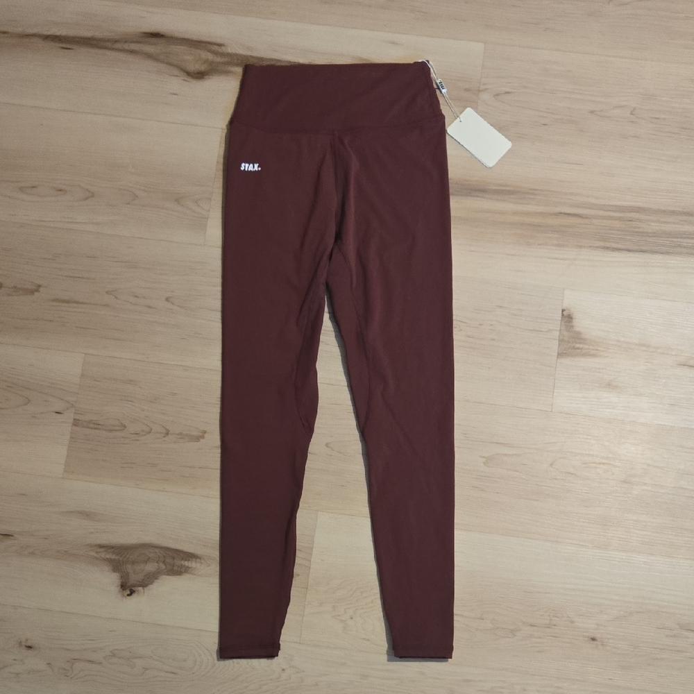 NWT STAX Full Length Leggings, Burgundy, Size Small